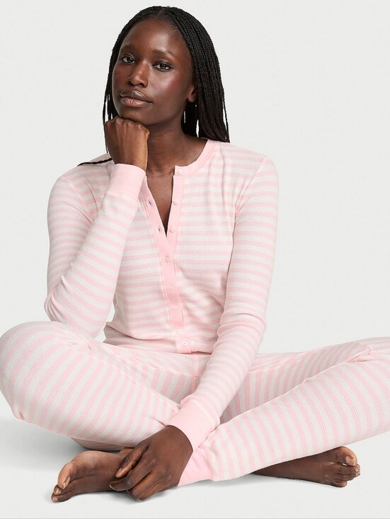 Victoria's Secret Other - Victoria's SecretSoft Thermal Henley Long Pajama Set